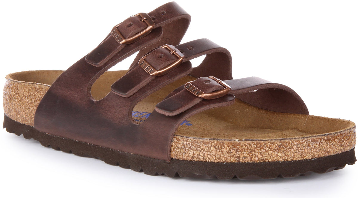 Birkenstock Florida-sandaler | Mörkbrunt äkta läder för dam
