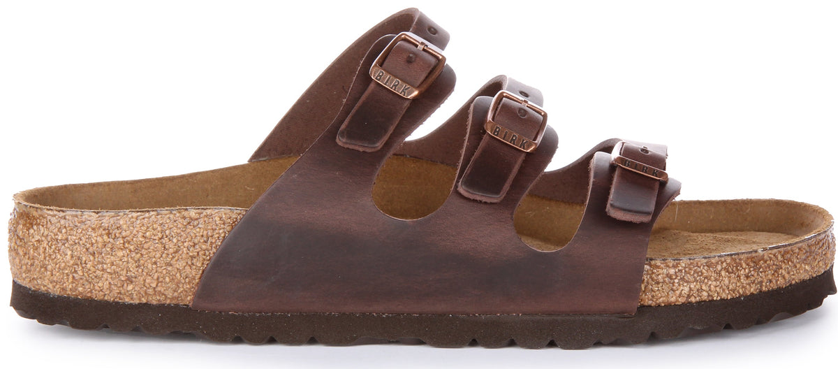 Birkenstock Florida-sandaler | Mörkbrunt äkta läder för dam