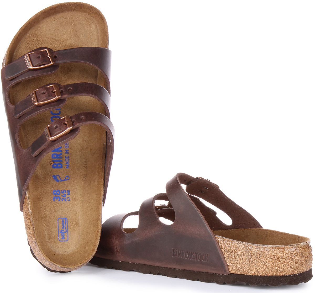 Birkenstock Florida-sandaler | Mörkbrunt äkta läder för dam