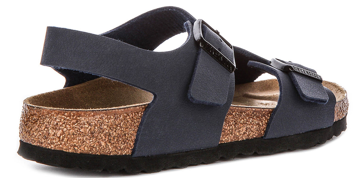 Chaussures Birkenstock New York | Matière extérieure emblématique Birkenstock bleu marine pour enfants - Coupe étroite
