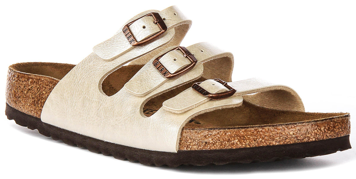Birkenstock Florida-sandaler | Pärlvit Birko-Flor för dam - Normal passform