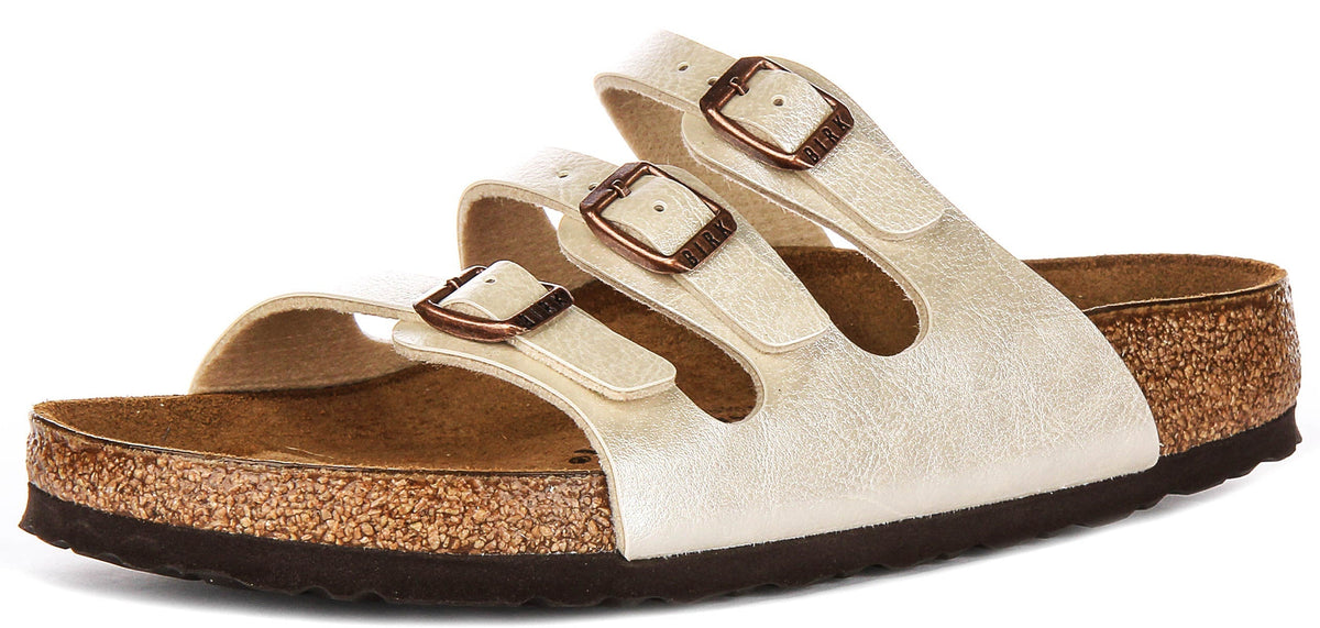 Birkenstock Florida-sandaler | Pärlvit Birko-Flor för dam - Normal passform