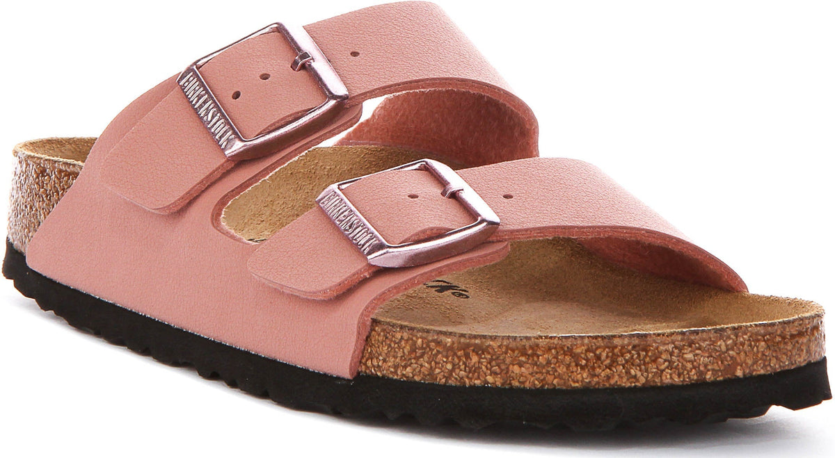 Sandales Birkenstock Arizona | Birko-Flor rose pour enfants - coupe étroite
