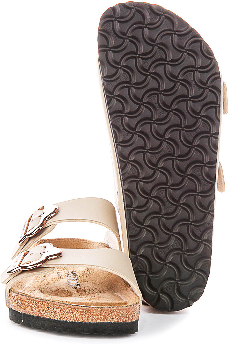 Sandales Birkenstock Arizona | Birko-Flor sable - imprimé floral pour enfants - coupe standard