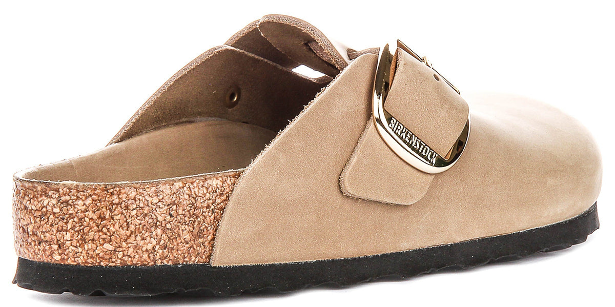 Zoccoli Birkenstock Boston | Pelle nabuk color tabacco - Fibbia grande da uomo e donna - Calzata regolare