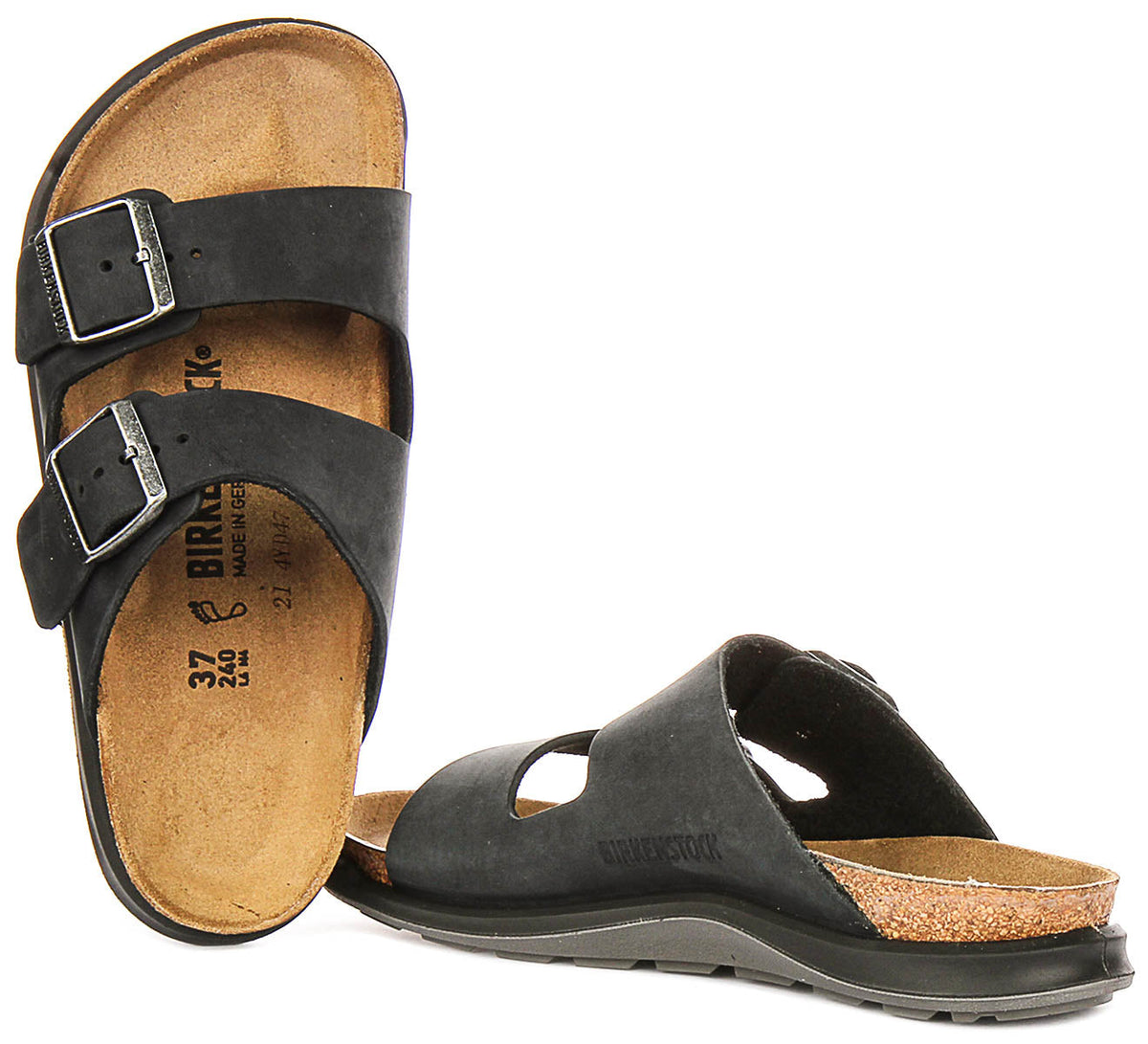 Birkenstock Arizona-sandalen | Zwart suède - Crosstown-zool voor dames - Normale pasvorm