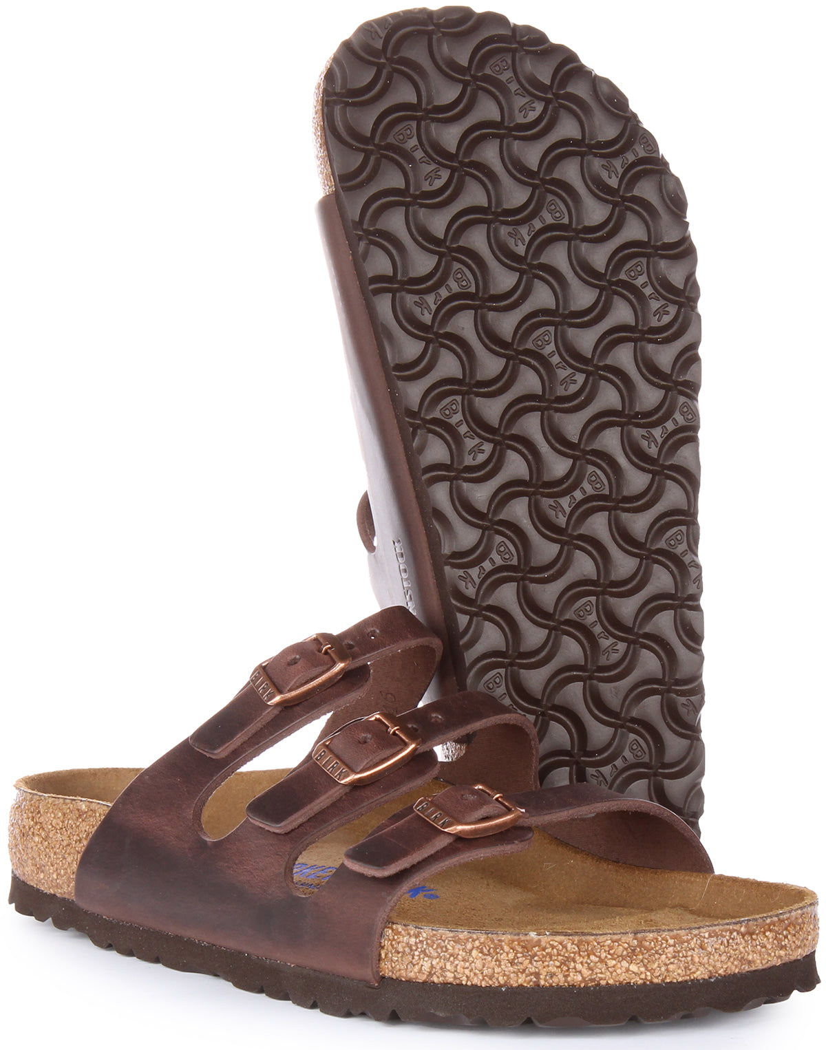 Birkenstock Florida-sandaler | Mörkbrunt äkta läder för dam