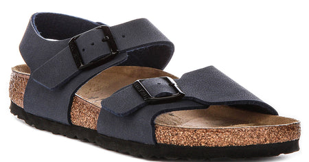 Chaussures Birkenstock New York | Matière extérieure emblématique Birkenstock bleu marine pour enfants - Coupe étroite