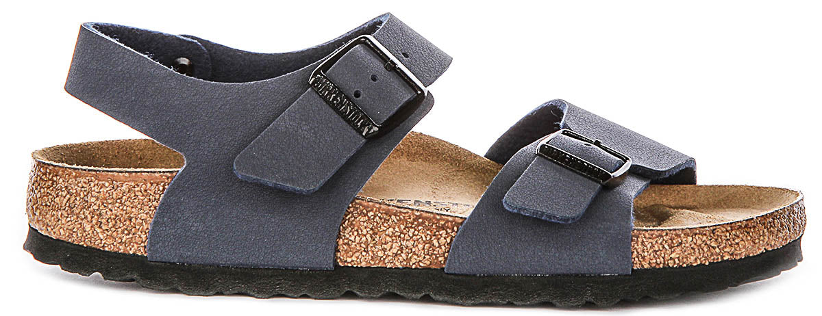 Chaussures Birkenstock New York | Matière extérieure emblématique Birkenstock bleu marine pour enfants - Coupe étroite