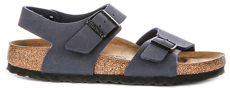 Chaussures Birkenstock New York | Matière extérieure emblématique Birkenstock bleu marine pour enfants - Coupe étroite