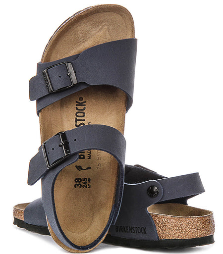 Chaussures Birkenstock New York | Matière extérieure emblématique Birkenstock bleu marine pour enfants - Coupe étroite