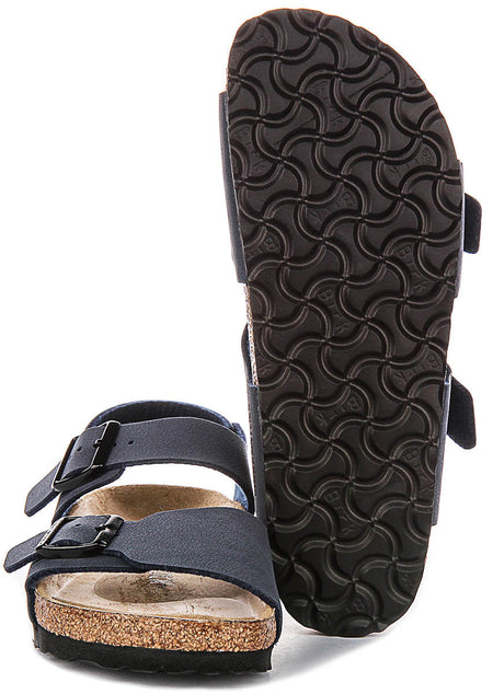 Chaussures Birkenstock New York | Matière extérieure emblématique Birkenstock bleu marine pour enfants - Coupe étroite