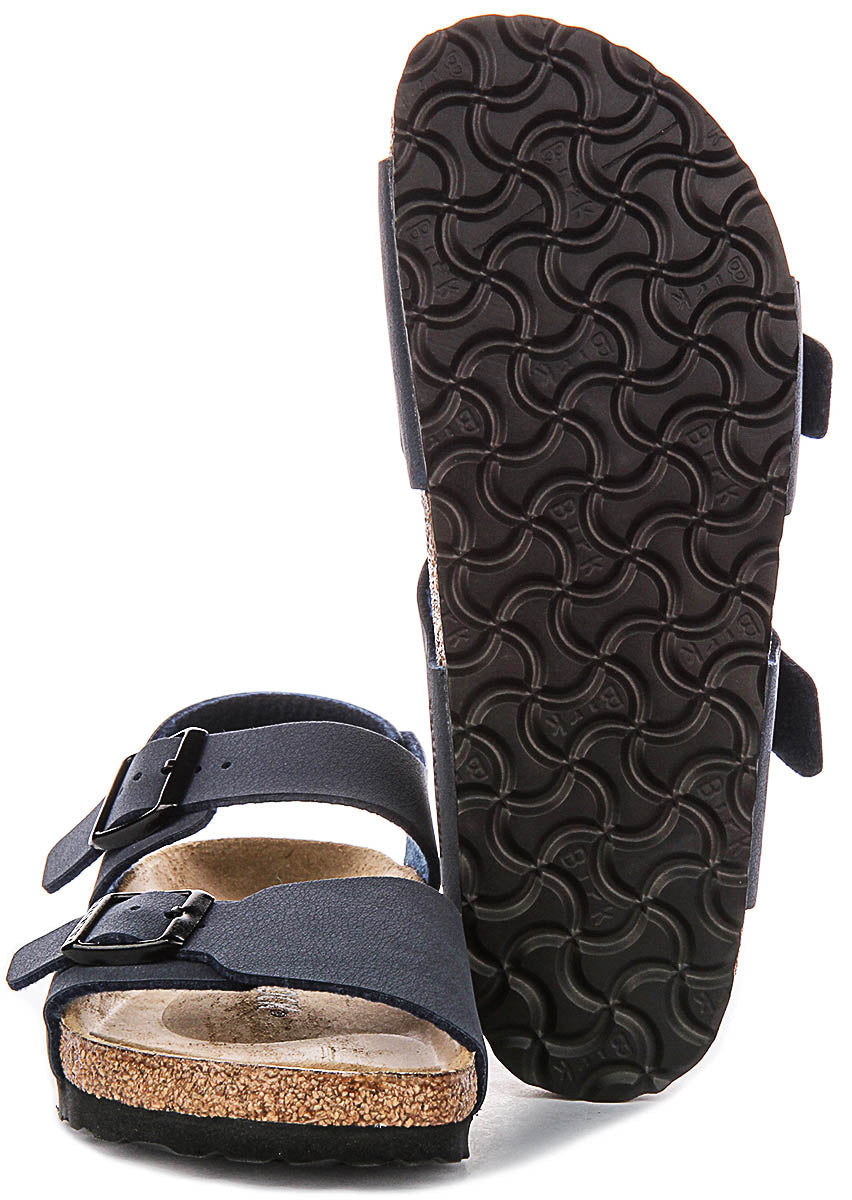 Chaussures Birkenstock New York | Matière extérieure emblématique Birkenstock bleu marine pour enfants - Coupe étroite