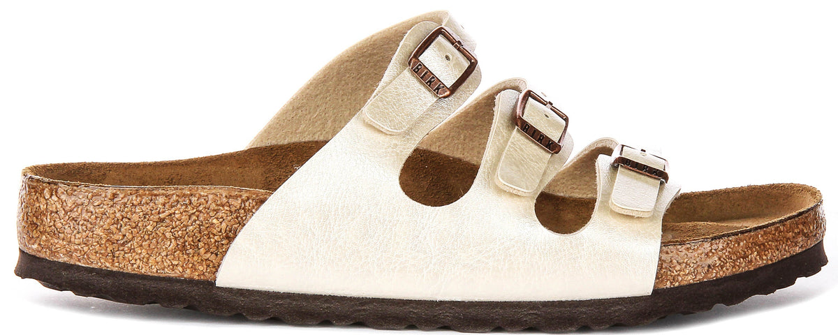 Birkenstock Florida-sandaler | Pärlvit Birko-Flor för dam - Normal passform