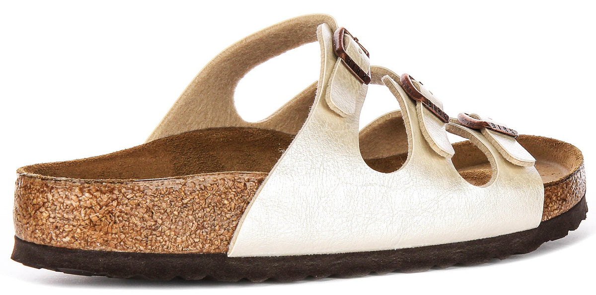Birkenstock Florida-sandaler | Pärlvit Birko-Flor för dam - Normal passform