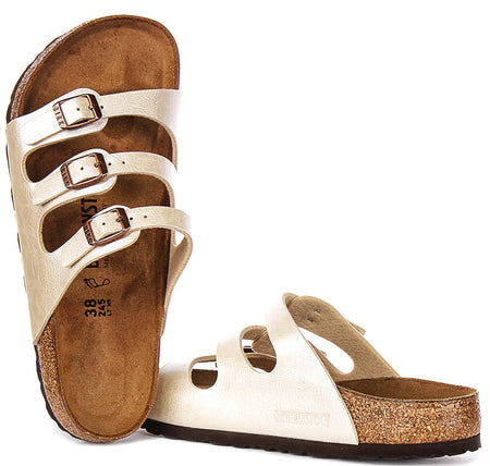 Birkenstock Florida-sandaler | Pärlvit Birko-Flor för dam - Normal passform