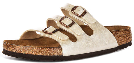 Birkenstock Florida-sandaler | Pärlvit Birko-Flor för dam - Normal passform