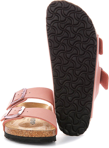 Sandales Birkenstock Arizona | Birko-Flor rose pour enfants - coupe étroite