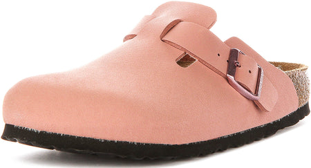 Birkenstock Boston-träskor | rosa Birko-Flor för barn - smal passform