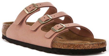 Sandales Birkenstock Florida | Matière extérieure emblématique Birkenstock rose pour femmes - Coupe étroite