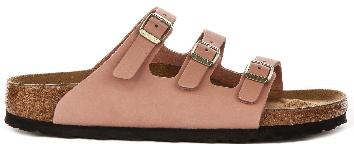 Sandales Birkenstock Florida | Matière extérieure emblématique Birkenstock rose pour femmes - Coupe étroite