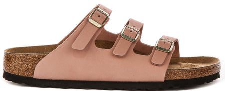 Sandales Birkenstock Florida | Matière extérieure emblématique Birkenstock rose pour femmes - Coupe étroite