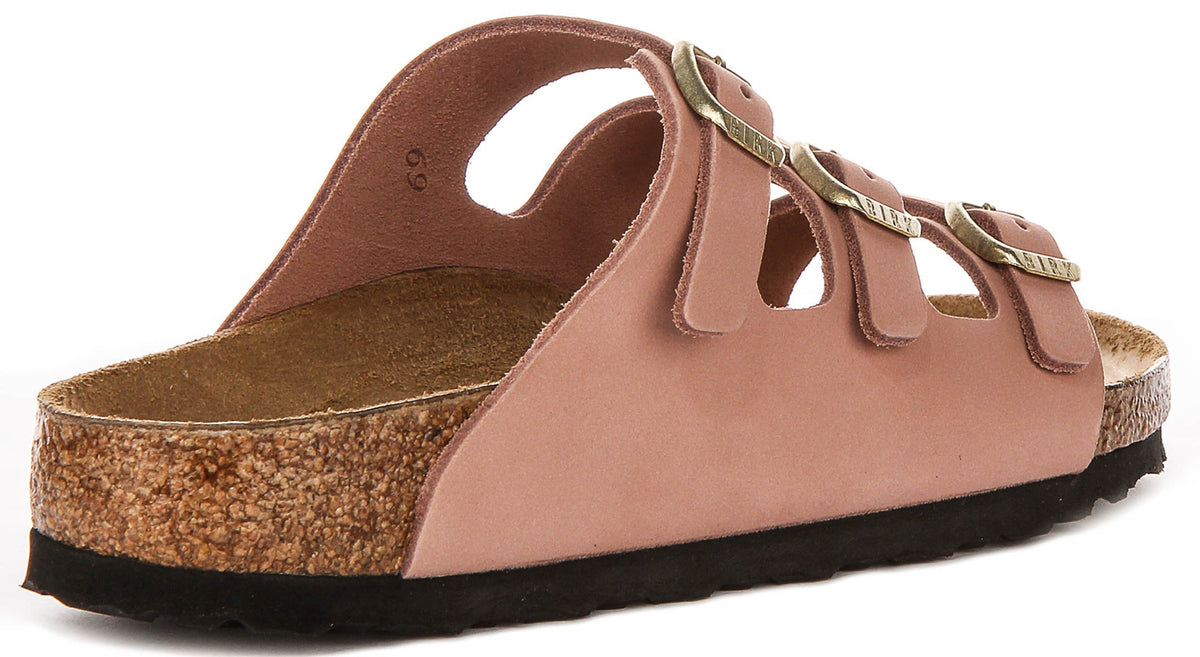 Sandales Birkenstock Florida | Matière extérieure emblématique Birkenstock rose pour femmes - Coupe étroite