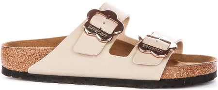 Sandales Birkenstock Arizona | Birko-Flor sable - imprimé floral pour enfants - coupe standard