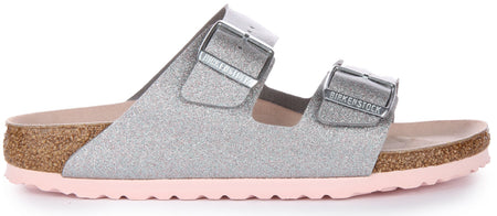 Sandali Birkenstock Arizona | Birko-Flor argento per donna