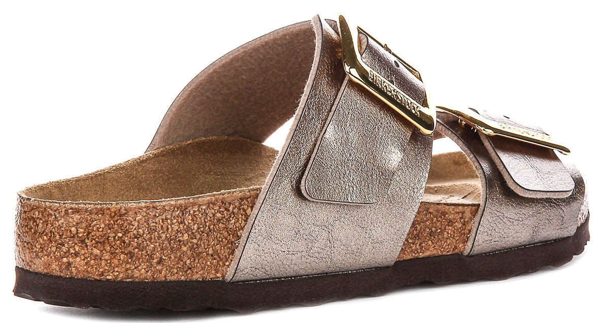 Sabots Birkenstock Sydney à coussin | cuir suédé taupe pour femmes - coupe standard