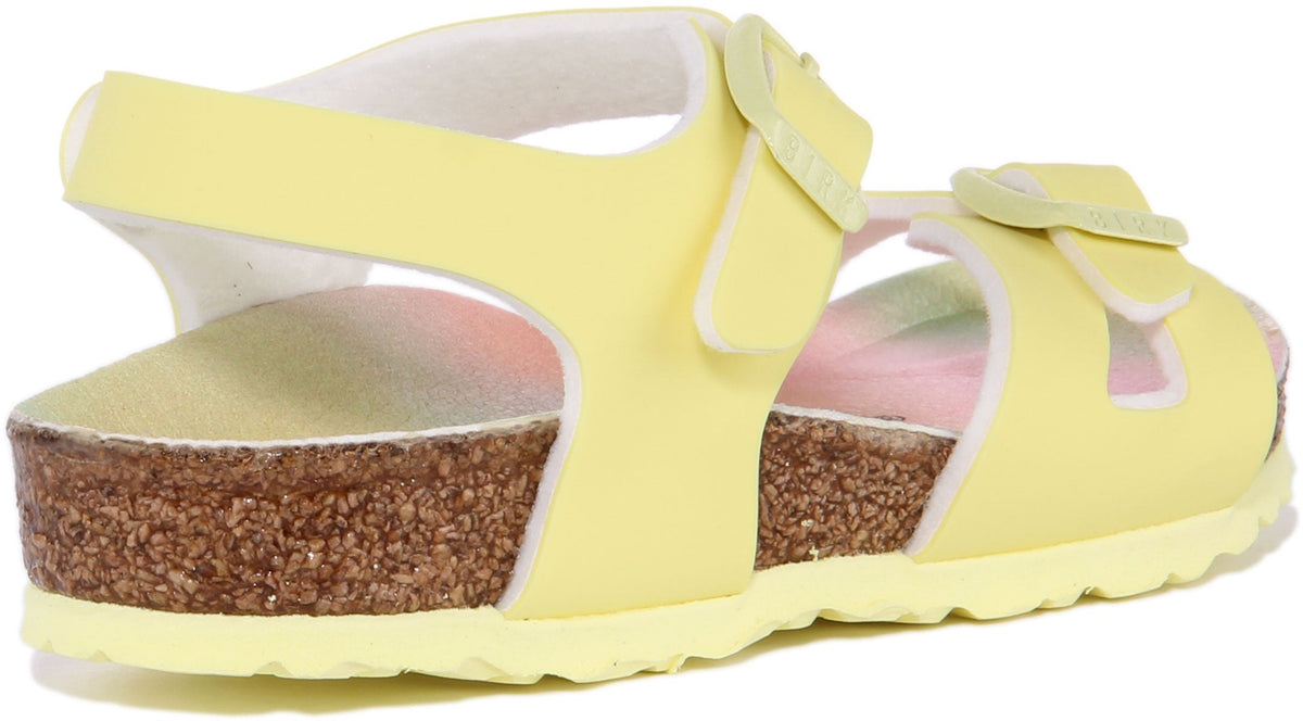Sandali Birkenstock Rio | Birko-Flor rosa - Finitura metallizzata per bambini